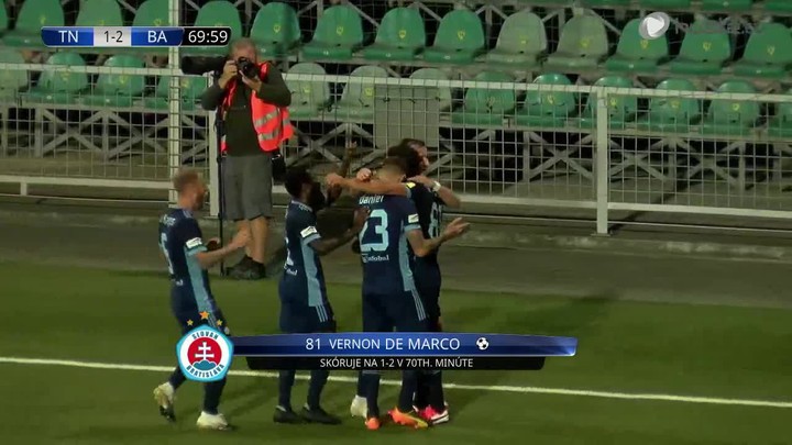 ZOSTRIH: AS Trenčín - ŠK Slovan Bratislava 1:2